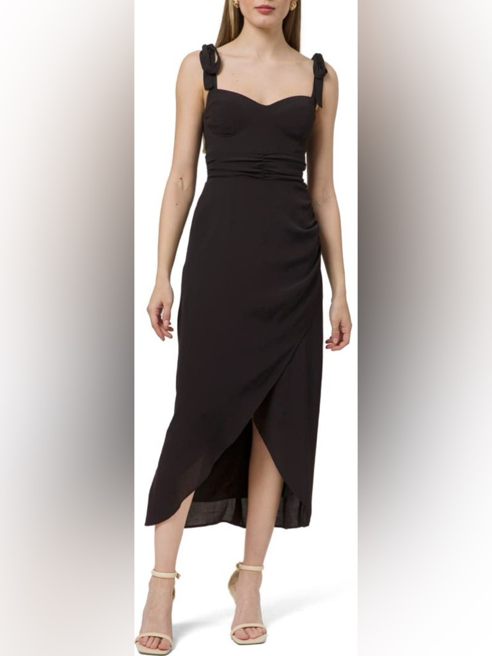WAYF Malibu Faux Wrap Midi Dress